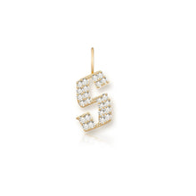 Load image into Gallery viewer, Small Pave Gothic Initial Charm
