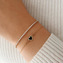 Load image into Gallery viewer, Small Pave Outline Stone Heart Bracelet