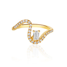 Load image into Gallery viewer, Solitaire Diamond Wiggly Pave Ring