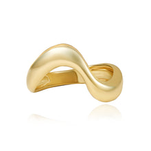 Load image into Gallery viewer, Stackable Dome Gold Wave Ring