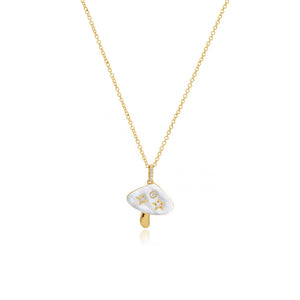 Stone Mushroom Diamond Necklace