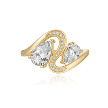 Load image into Gallery viewer, Double Lab Diamonds Pear Wave Ring