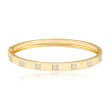Load image into Gallery viewer, Thick Diamond Baguette Bangle