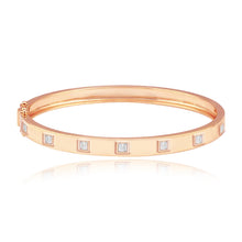 Load image into Gallery viewer, Thick Diamond Baguette Bangle