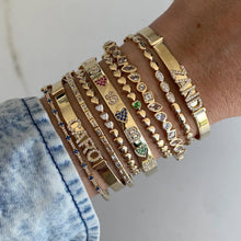 Load image into Gallery viewer, Heart Diamond Golden Tennis Bracelet