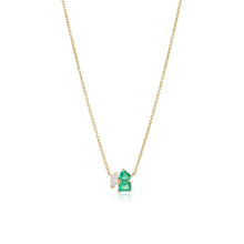 Load image into Gallery viewer, Three Small Multishape Diamond and Gemstones Necklace
