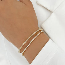 Load image into Gallery viewer, Two Line Pave Bangle