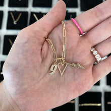 Load image into Gallery viewer, Small Pave Outline Lightning Bolt Charm