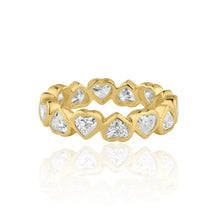Load image into Gallery viewer, Vertical Diamond Heart Bezel Diamond Lab Eternity Ring