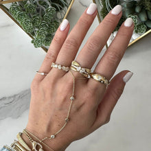 Load image into Gallery viewer, Scattered Diamonds and Solitaire Diamond Dome Ring