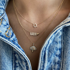 Stone Mushroom Diamond Necklace
