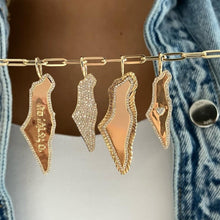 Load image into Gallery viewer, Diamond Pave Outline Map of Israel