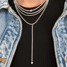 Load image into Gallery viewer, Pear Drop Lariat Tennis Necklace