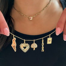 Load image into Gallery viewer, Mini Gemstone Pave Plate Charm
