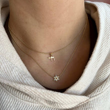 Load image into Gallery viewer, Fluted Pave Outline Star of David Necklace