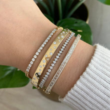 Load image into Gallery viewer, Large Diamonds Bar Cuban Gold Bracelet