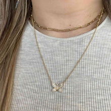 Load image into Gallery viewer, Butterfly Baguette and Pave Necklace