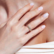 Load image into Gallery viewer, Vertical Diamond Heart Bezel Eternity Ring