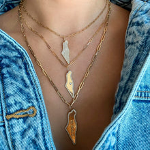 Load image into Gallery viewer, Solitaire Heart Diamond Map of Israel