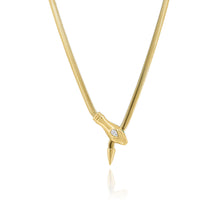 Load image into Gallery viewer, Solitaire Pear Diamond Eyes Snake Necklace