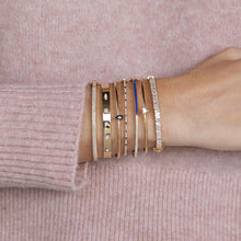 Load image into Gallery viewer, Thin Gemstone Segment Diamond Bangle