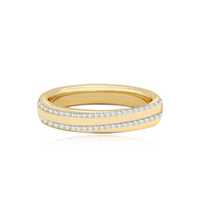 Load image into Gallery viewer, Diagonal Pave Lines Wedding Ring