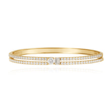 Load image into Gallery viewer, Two Diamond Double Row Bangle