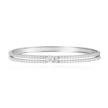 Load image into Gallery viewer, Two Diamond Double Row Bangle