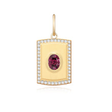 Load image into Gallery viewer, Mini Gemstone Pave Plate Charm