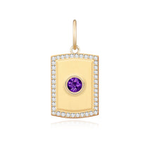 Load image into Gallery viewer, Mini Gemstone Pave Plate Charm