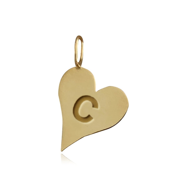 Large Gold Heart Plate Charm