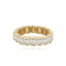 Load image into Gallery viewer, Bridal Half Bezel Half Gold Emerald Ring