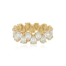 Load image into Gallery viewer, Bridal Half Gold Half Up and Down Pear Ring
