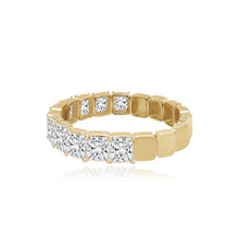 Load image into Gallery viewer, Bridal Half Bezel Half Gold Princess Ring

