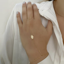 Load image into Gallery viewer, Hamsa Single Diamond Hand Chain