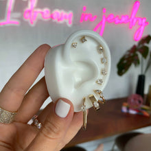 Load image into Gallery viewer, Solitaire Diamond Thin Gold Hoops