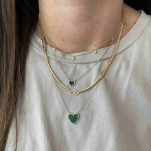 Load image into Gallery viewer, Small Pave Outline Stone Heart Necklace
