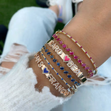 Load image into Gallery viewer, Gemstone Multi Shape Tennis Bracelet