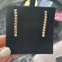 Load image into Gallery viewer, Golden Heart Three Diamond Earrings