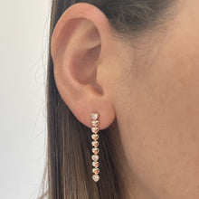 Load image into Gallery viewer, Golden Heart Three Diamond Earrings