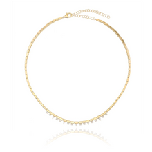 Load image into Gallery viewer, Spike Golden Tennis Necklace