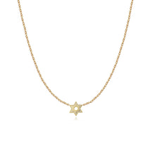 Load image into Gallery viewer, Fluted Pave Outline Star of David Necklace