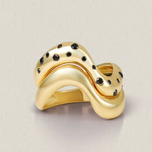 Load image into Gallery viewer, Stackable Dome Gold Wave Ring