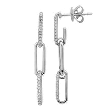 Load image into Gallery viewer, Drop Diamond Paperclip Earrings