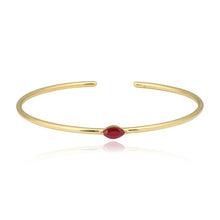Load image into Gallery viewer, Solitaire Gemstone Cuff Bangle