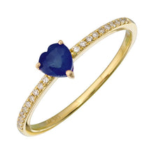 Load image into Gallery viewer, Petite Gemstone Heart Pave Ring
