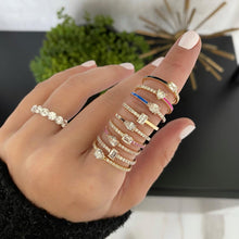 Load image into Gallery viewer, Half Pave and Half Gold Solitaire Ring