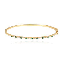 Load image into Gallery viewer, Thin Gemstone Segment Diamond Bangle