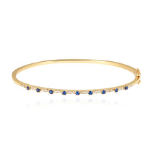 Load image into Gallery viewer, Thin Gemstone Segment Diamond Bangle