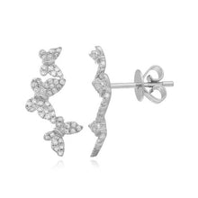 Load image into Gallery viewer, Three Butterflies Climber Earrings